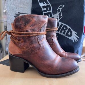 Freebird by Steven Casey Leather Ankle Boots in Brown Size 7 Boot
